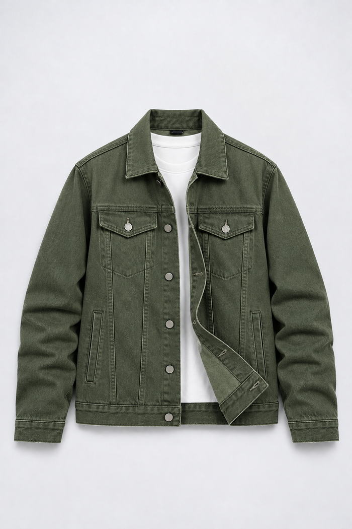 DENIM JACKET | OLIVE | UNISEX