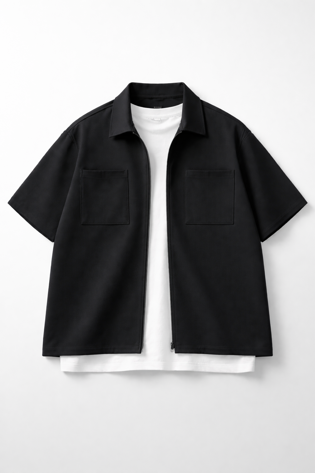 COMBO OF 2 - French Terry Minimalist Korean Shirt - Black/Brown