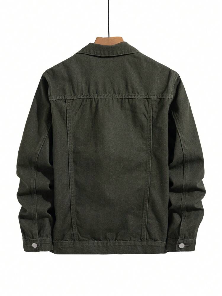 BOTTLE GREEN DENIM JACKET - UNISEX