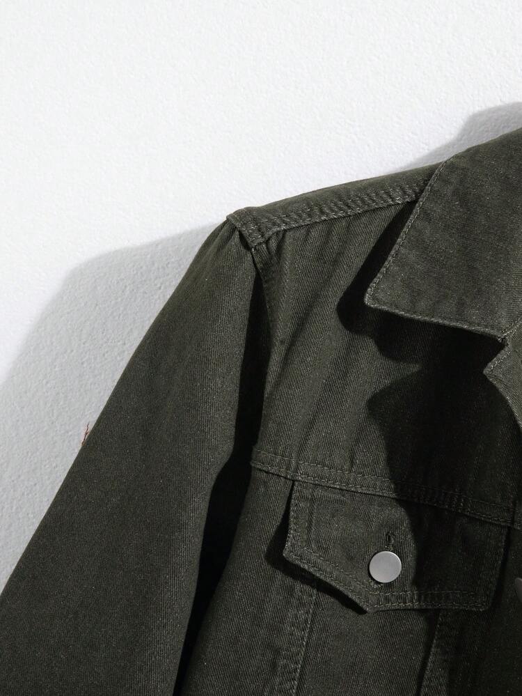 BOTTLE GREEN DENIM JACKET - UNISEX