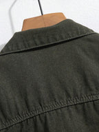 BOTTLE GREEN DENIM JACKET - UNISEX