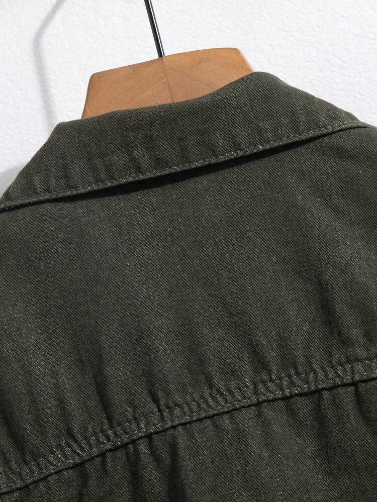 BOTTLE GREEN DENIM JACKET - UNISEX