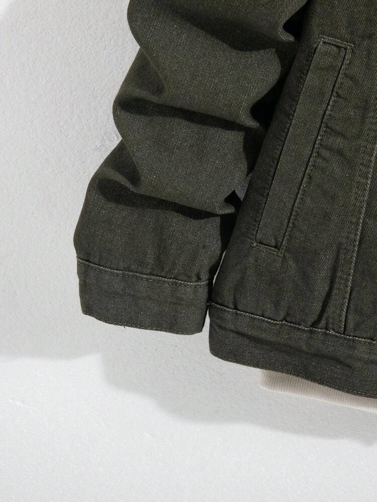 BOTTLE GREEN DENIM JACKET - UNISEX