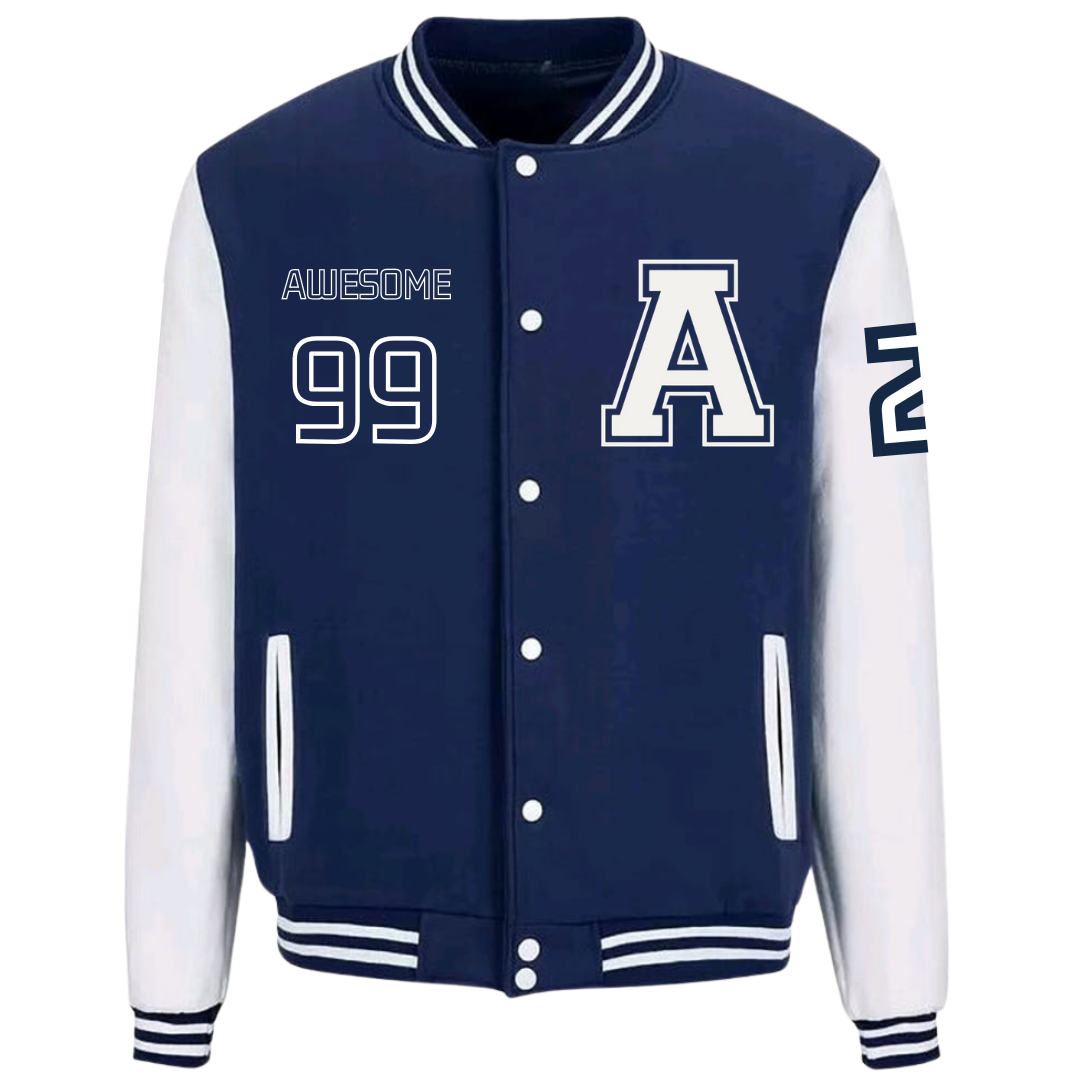 BLACK AWESOME 99 VARSITY JACKET