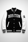 BLACK BOSTON VARSITY JACKET - UNISEX