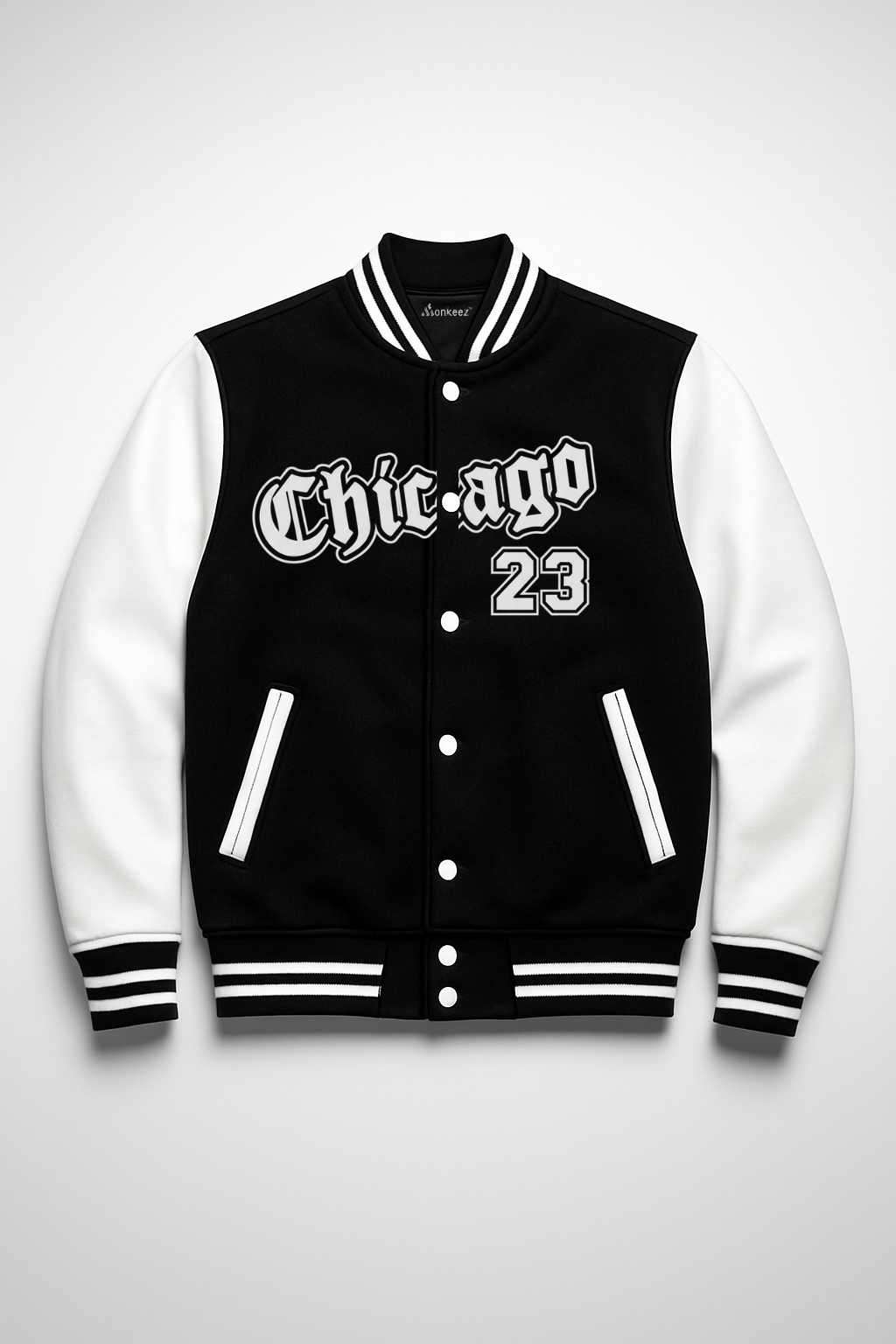 BLACK CHICAGO 23 VARSITY JACKET - UNISEX
