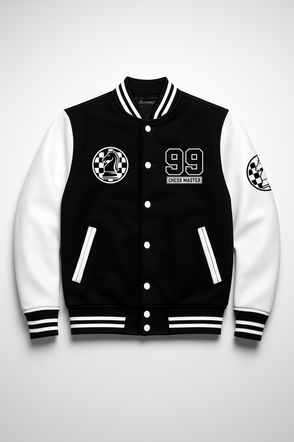 BLACK 99 CHESS MASTER VARSITY JACKET - UNISEX