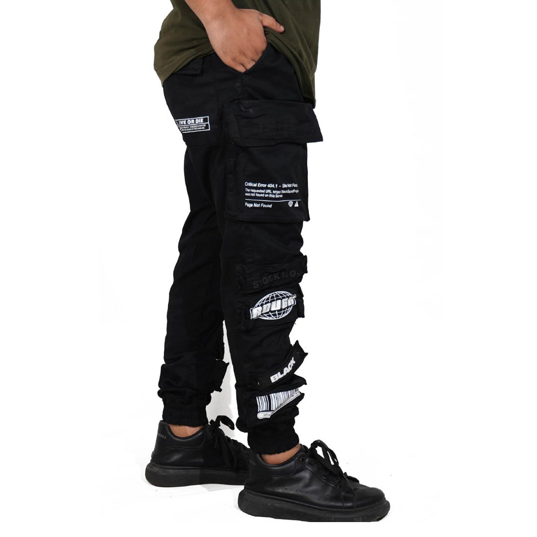Black Squad Live Or Die Straight Cargo Trouser