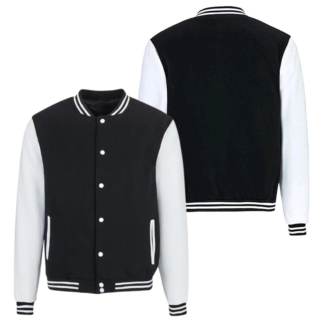 BLACK BASEBALL VARSITY JACKET - UNISEX