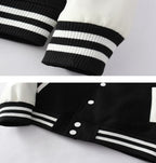 BLACK BASEBALL VARSITY JACKET - UNISEX