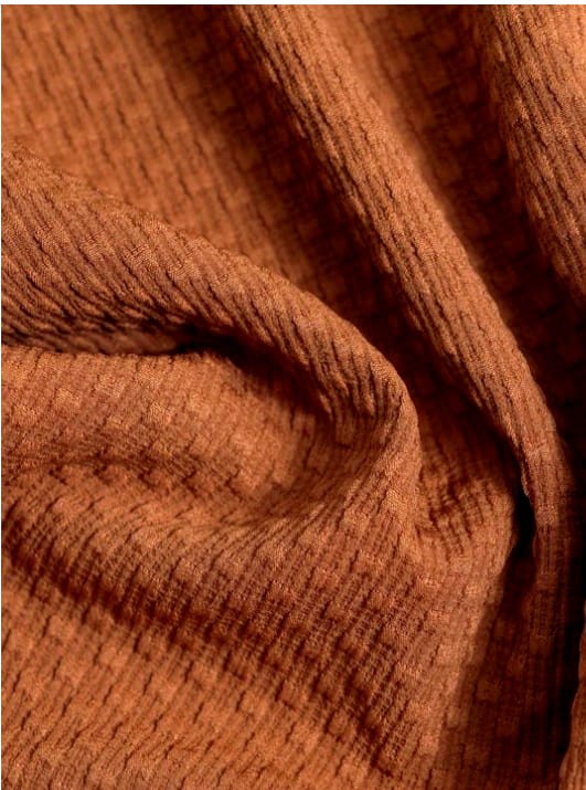 Mens Square Structured Cuban Collar Shirt - Bronze
