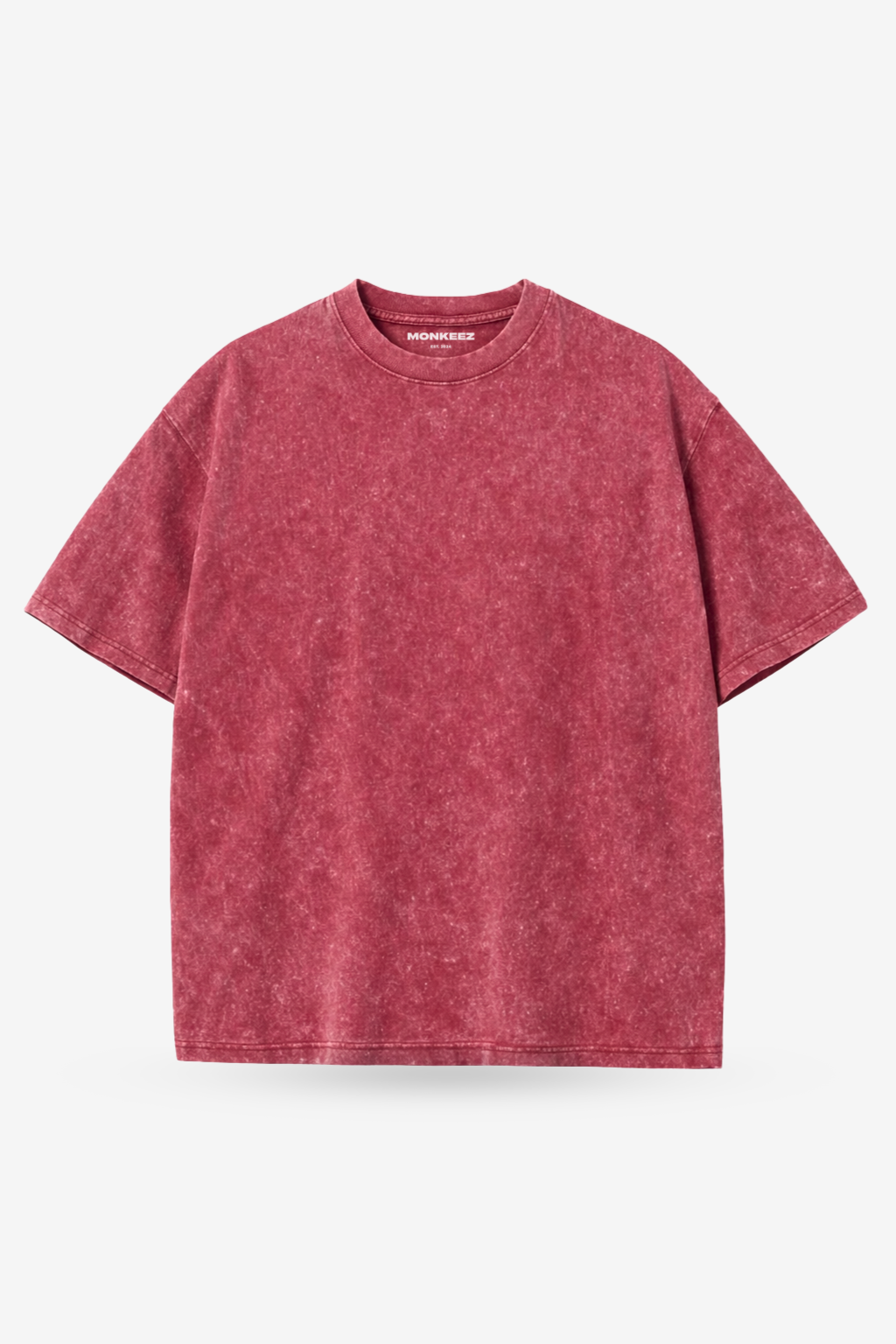 Acid Wash Oversized Tee - Maroon - Unisex