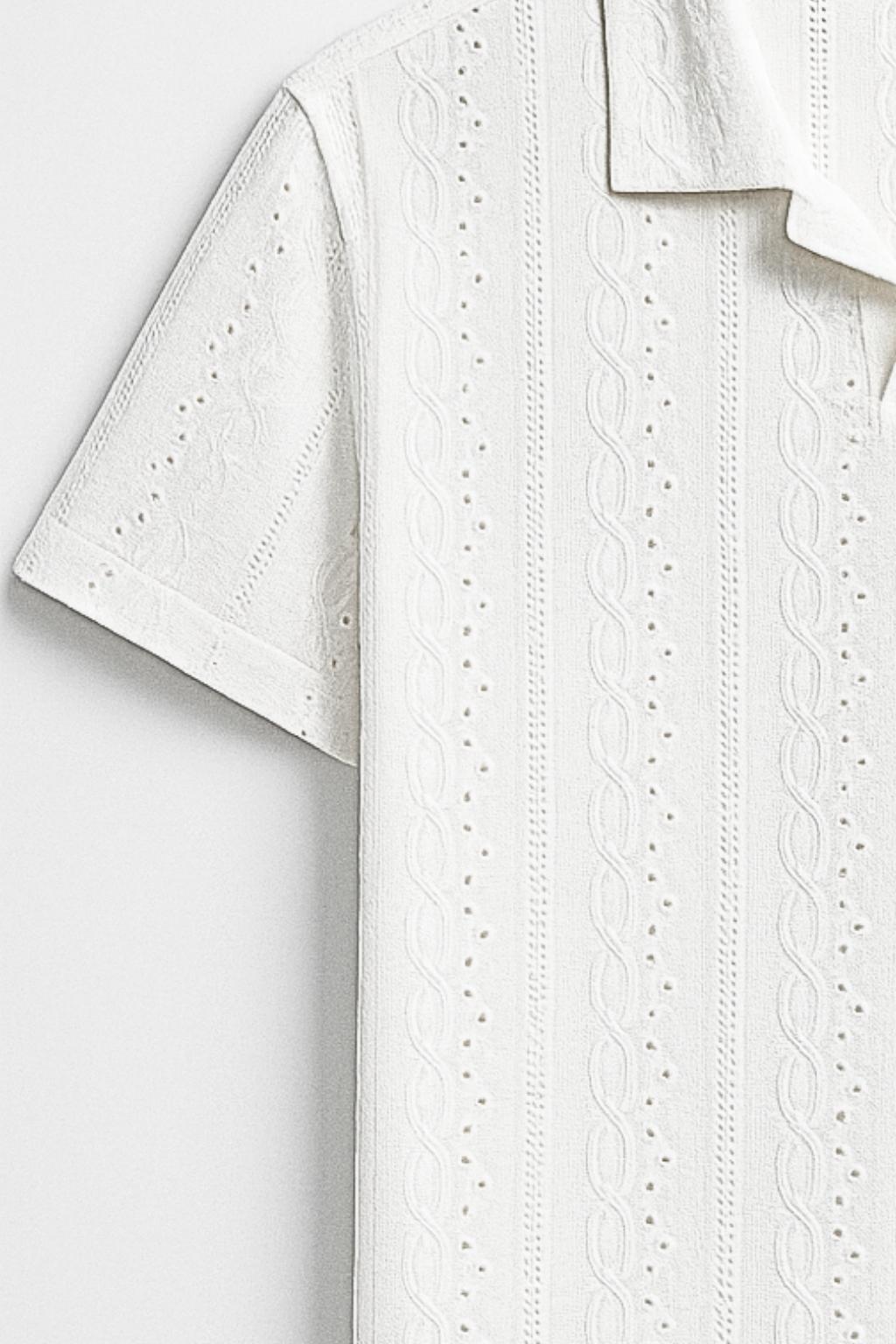 JOHNY COLLAR KNITTED EMBOSED POLO - WHITE (JP#2)