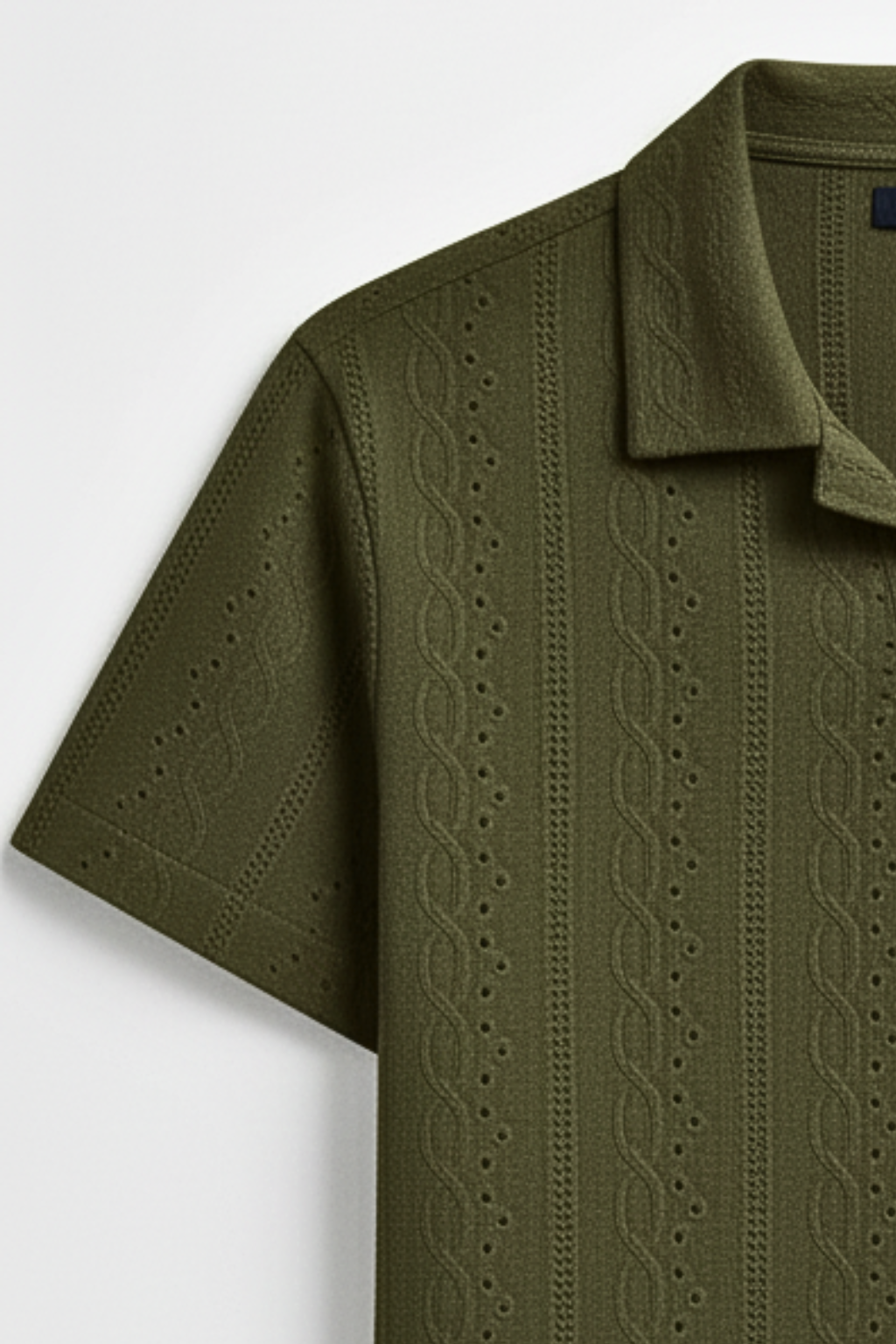 JOHNY COLLAR KNITTED EMBOSED POLO - DARK GREEN (JP#2)
