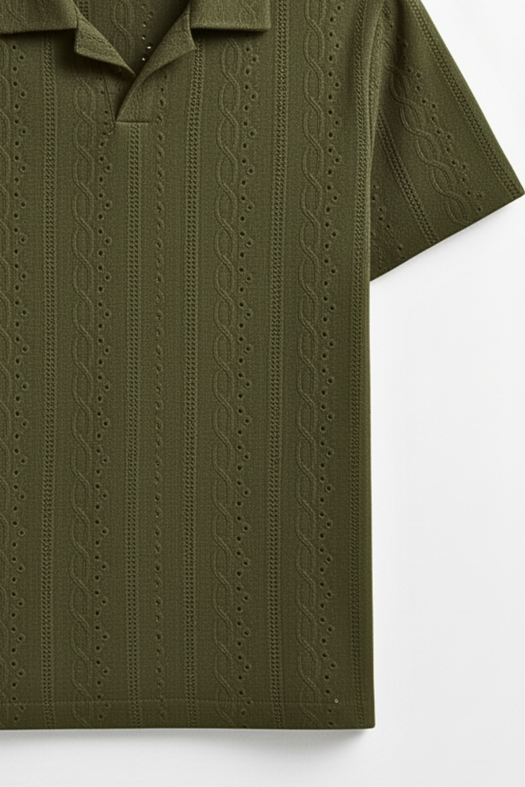 JOHNY COLLAR KNITTED EMBOSED POLO - DARK GREEN (JP#2)