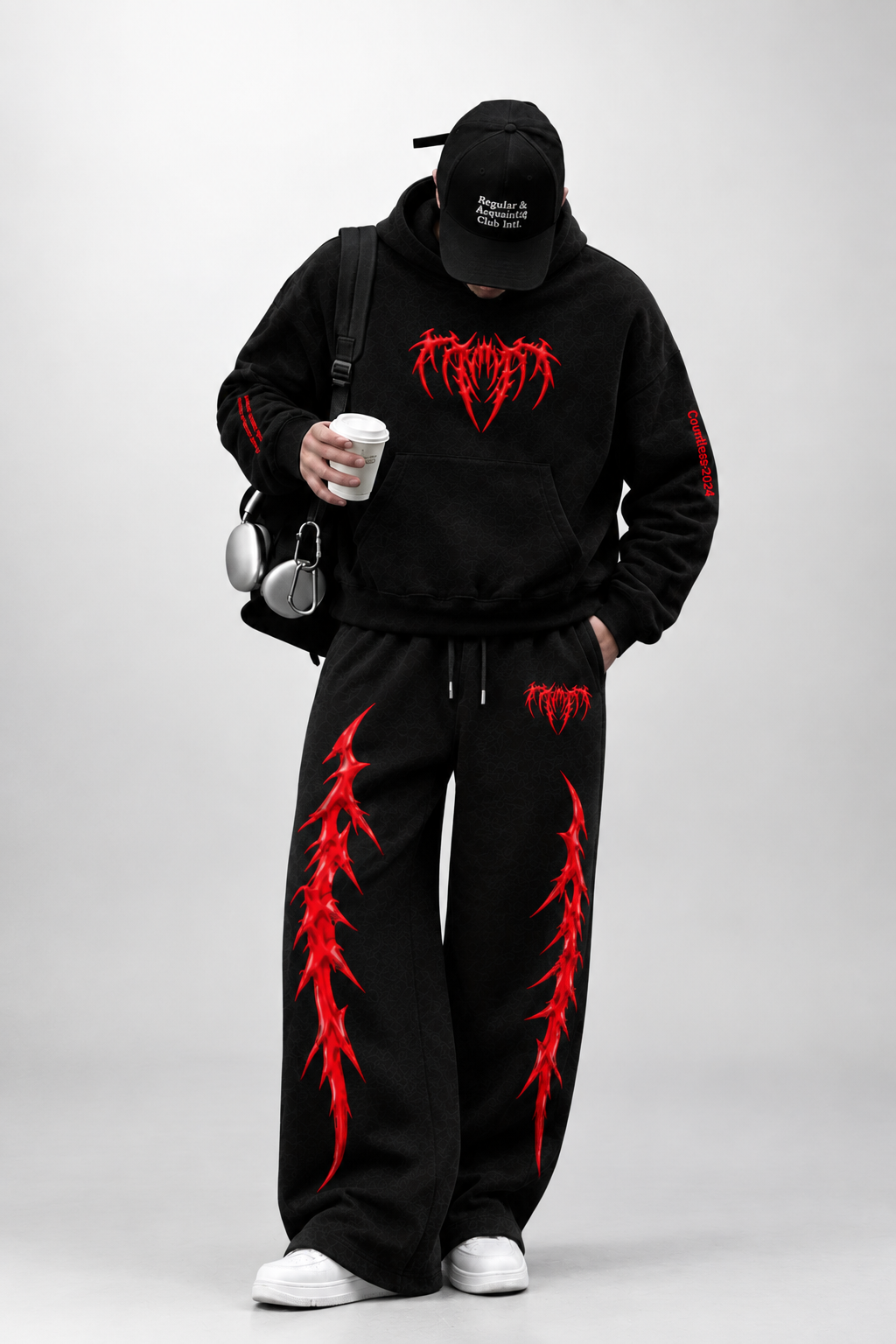 CO-ORD SET | CRIMSON THORN PUFFED GRAPHIC | UNISEX