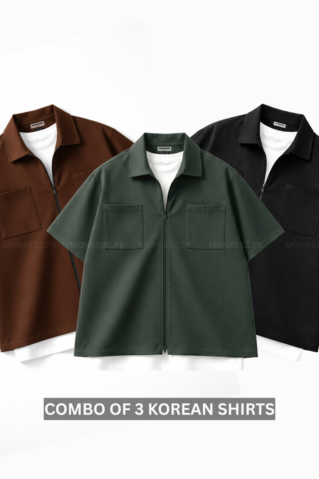 COMBO OF 3 - French Terry Minimalist Korean Shirts