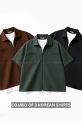 COMBO OF 3 - French Terry Minimalist Korean Shirts