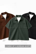 COMBO OF 3 - French Terry Minimalist Korean Shirts
