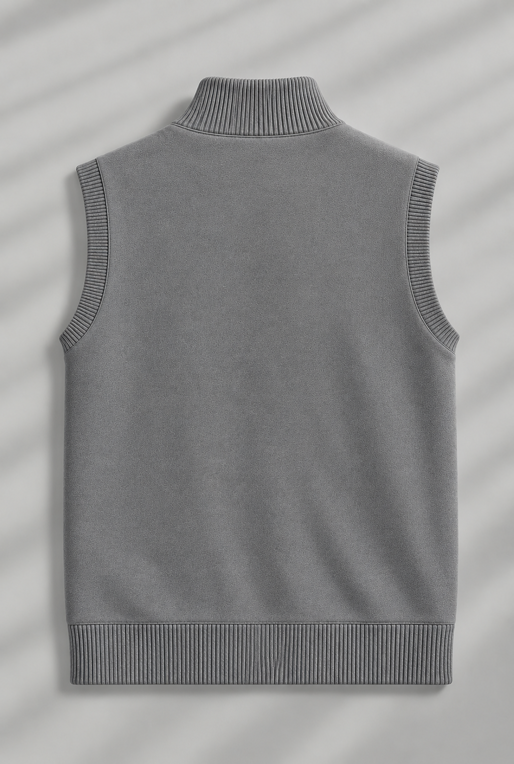 SLEEVELESS ZIPPER MOCKNECK JACKET | HYDER GREY | UNISEX
