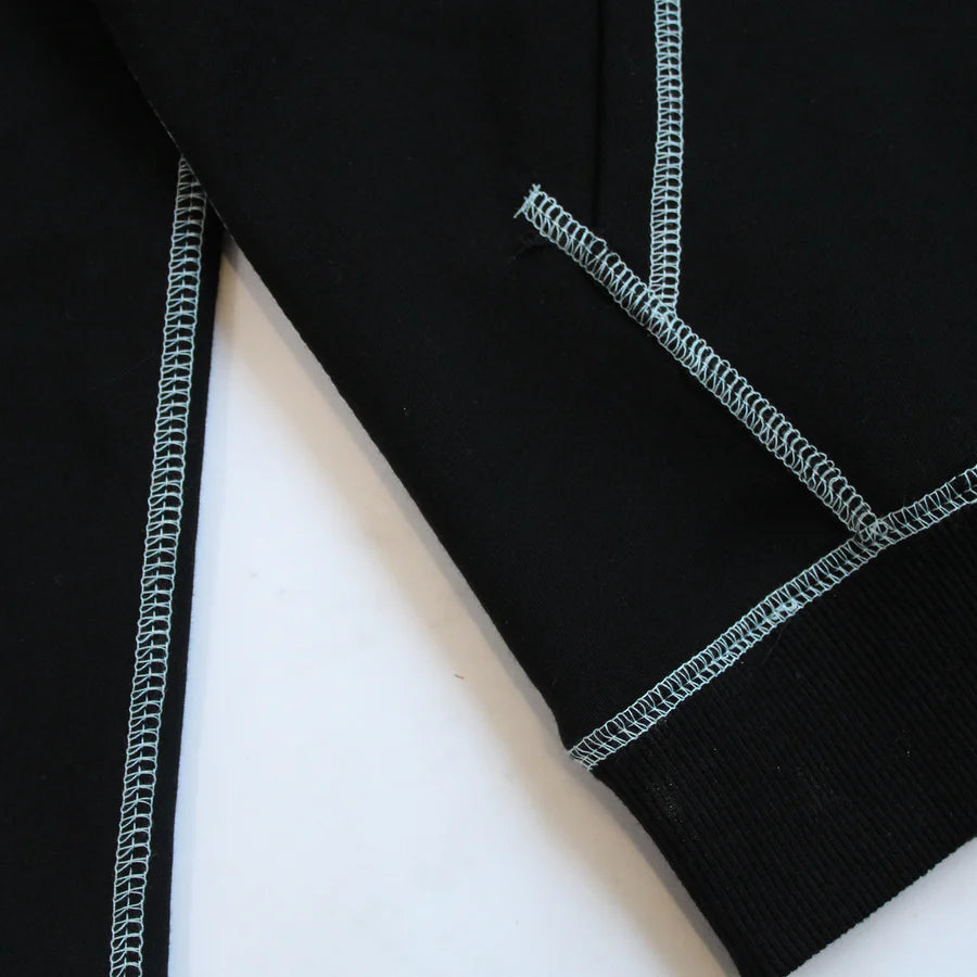 WHITE CONTRAST BLACK HOODIE