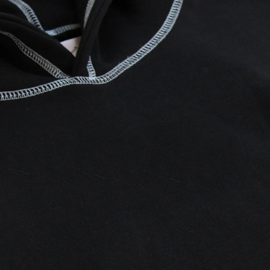 WHITE CONTRAST BLACK HOODIE