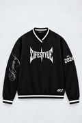 GOTHIC GRAPHIC | V-NECK VARSITY SWEATSHIRT | BLACK | UNISEX