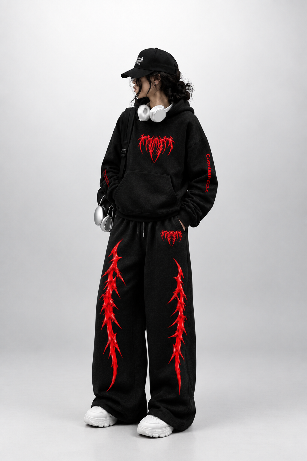 CO-ORD SET | CRIMSON THORN PUFFED GRAPHIC | UNISEX