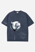 BLOOMS QUIETLY ACID WASH TEE  | HERMODA