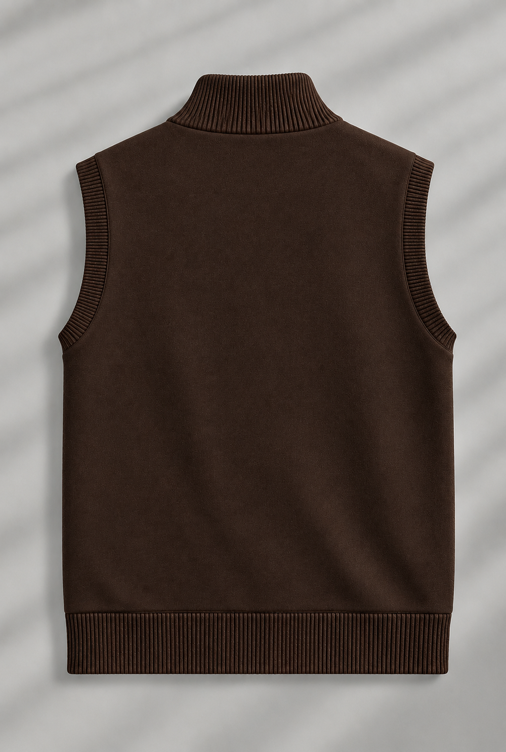 SLEEVELESS ZIPPER MOCKNECK | BROWN | UNISEX