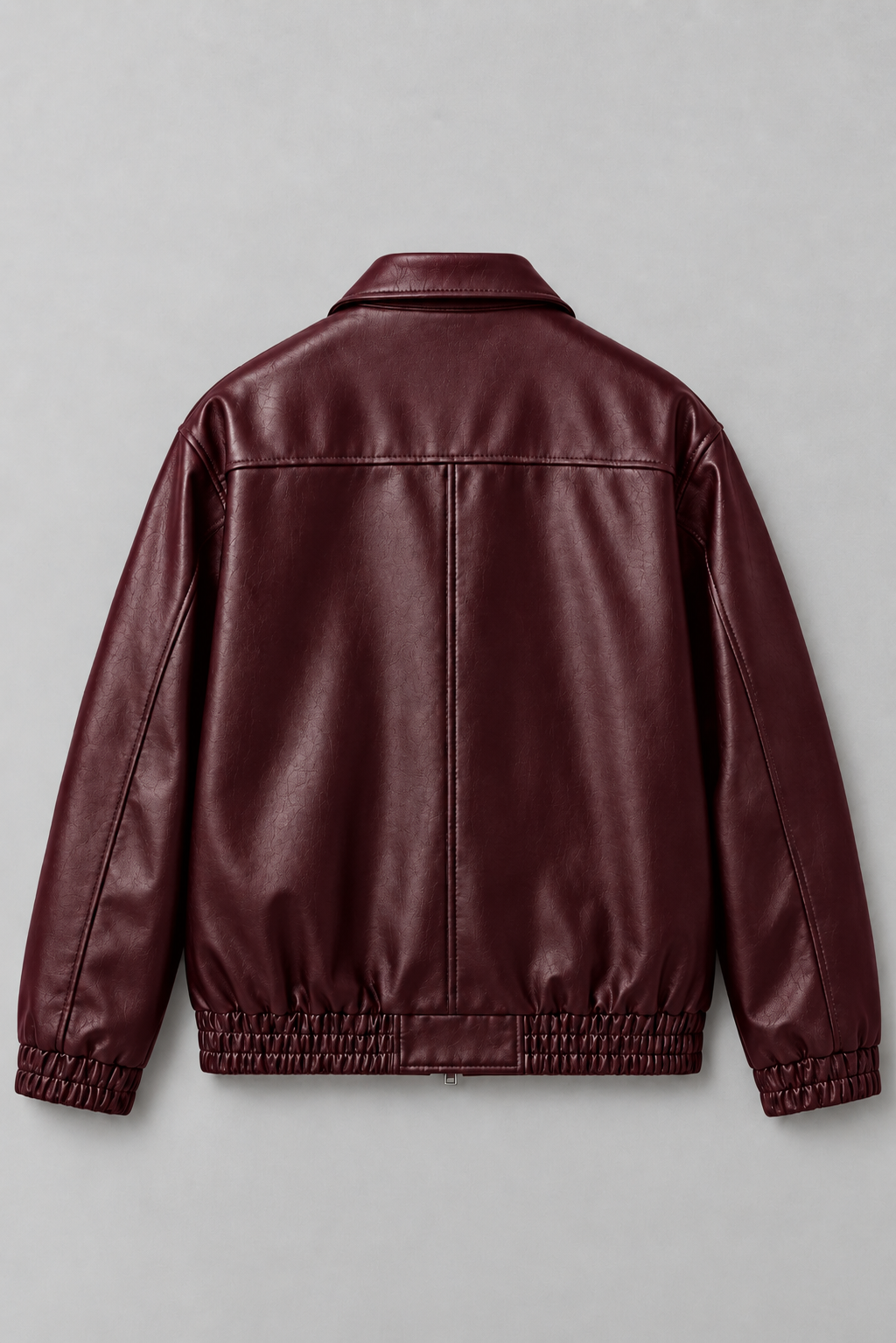 NOIR FAUX LEATHER BOMBER JACKET | BURGUNDY | UNISEX
