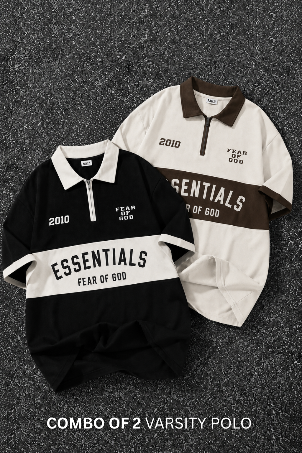 COMBO OF 2 | LEGACY VARSITY POLO TEE - CREAM | UNISEX