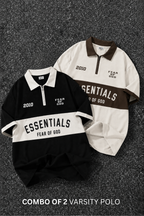 COMBO OF 2 | LEGACY VARSITY POLO TEE - CREAM | UNISEX