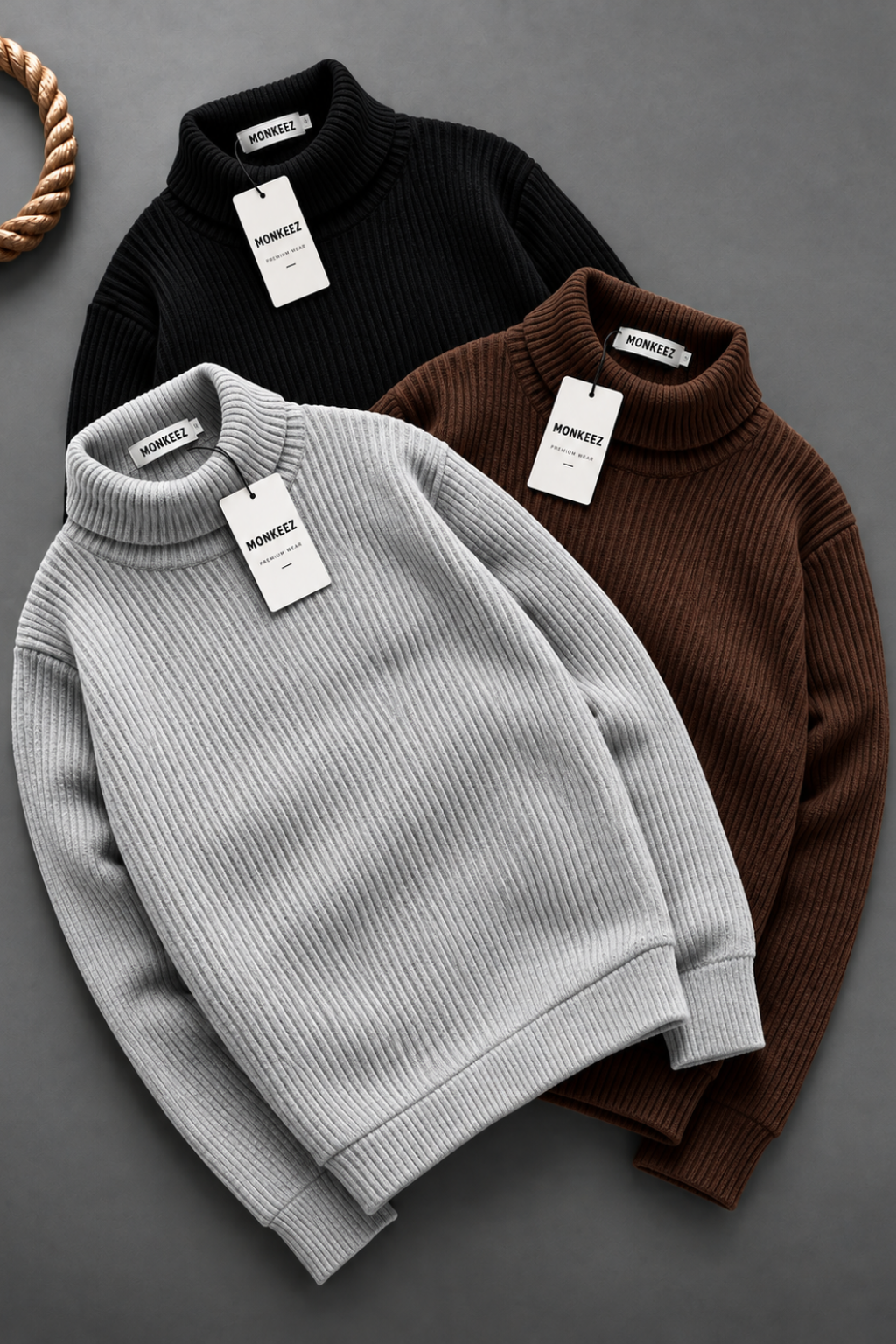 COMBO OF 3 | RIBBED HIGHNECK | RANDOM COLORS | UNISEX