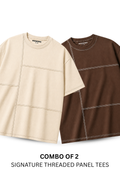 Combo Of 2 Signature Threaded Panel Tees - Unisex