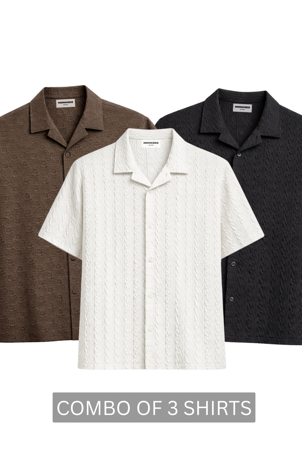 Combo Of 3 Boxy Fit Cuban Collar Shirt - FORM 1