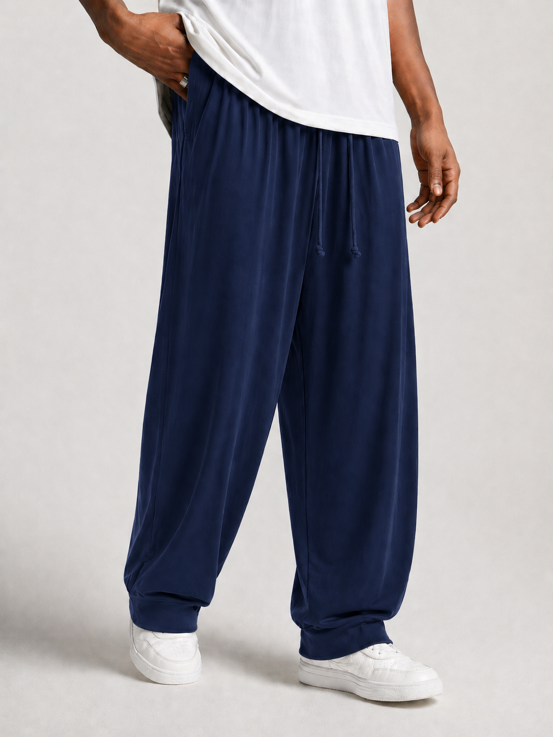 Combo Of 3 Nightflow Baggy Gripped Lycra Trouser - Navy Blue - Unisex