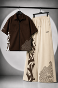 CO-ORD SET | KOREAN BROWN CAPITAL CODE GRAPHIC | UNISEX