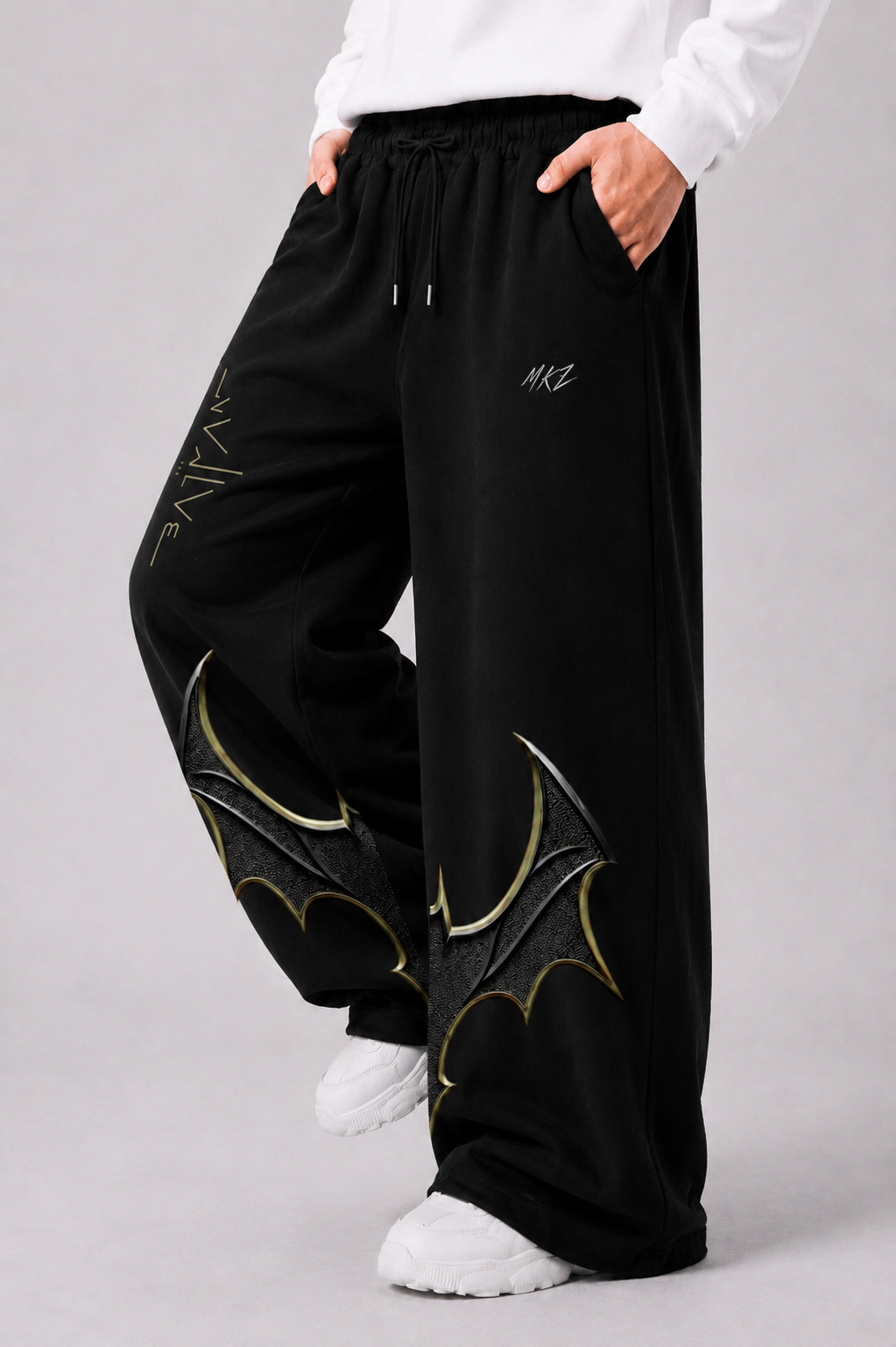 WIDE LEG TROUSER | BATWING - BLACK | UNISEX