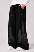 WIDE LEG TROUSER | DOWNTOWN NIGHTS - BLACK | UNISEX