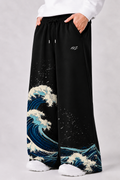 WIDE LEG TROUSER | THE GREAT WAVE - BLACK | UNISEX