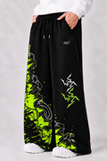 WIDE LEG TROUSER | NEON GRAFFITI - BLACK | UNISEX