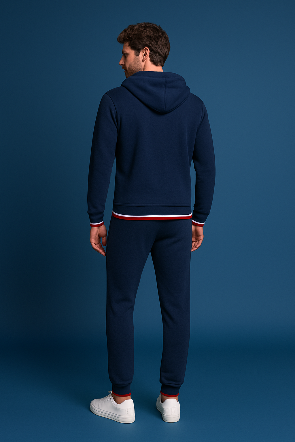 NAVY BLUE SPORTLINE ZIPPED BAGGY TRACKSUIT - UNISEX