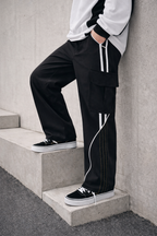 Driftline Cargo Wide Track Pants - Black - UNISEX