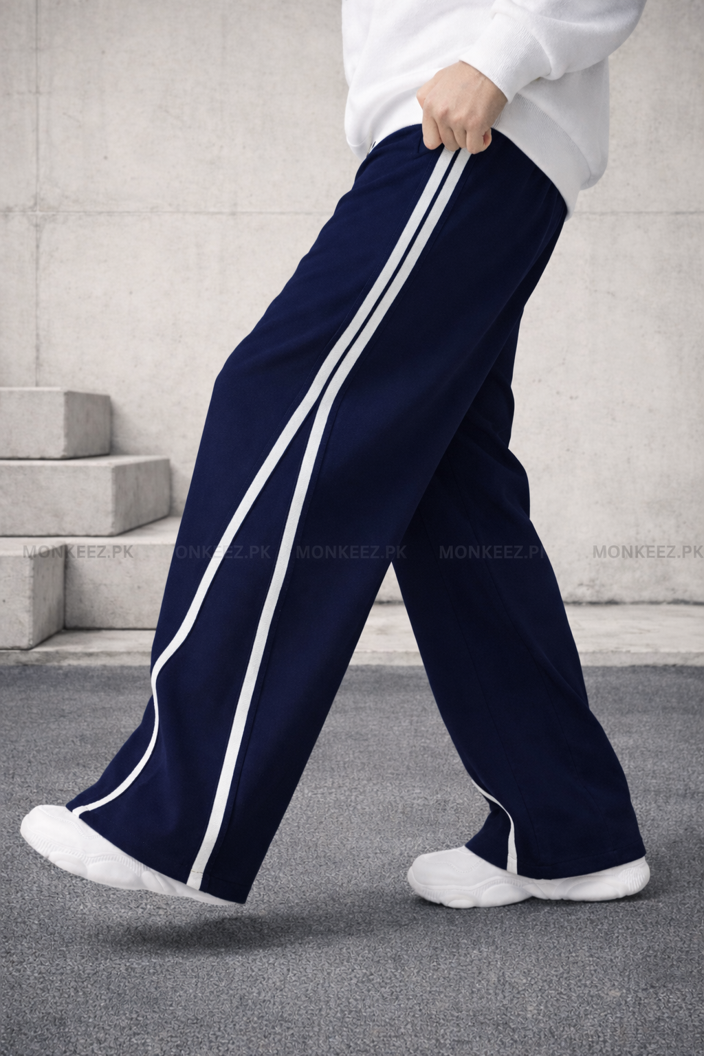 Combo Of 2 - Parallel Stripe Wide Track Pants - UNISEX