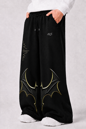 WIDE LEG TROUSER | BATWING - BLACK | UNISEX