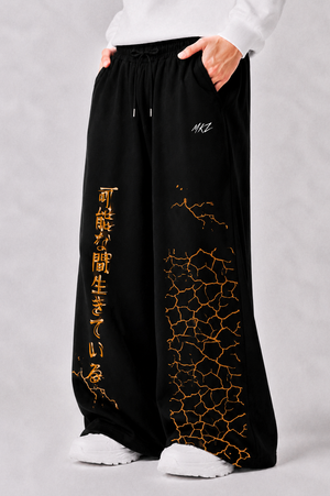 WIDE LEG TROUSER | LAVA VEIN - BLACK | UNISEX