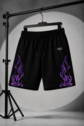 IGNITE FLAMES GRAPHIC JERSEY SHORTS - BLACK