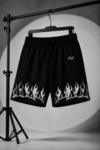 REVENGE CHAOS GRAPHIC JERSEY SHORTS - BLACK