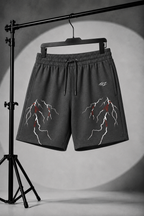 VESSELS GRAPHIC JERSEY SHORTS - CHARCOAL
